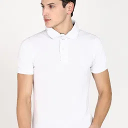 Moda Rapido Men Solid Polo Collar Cotton Slim Fit T-shirt-picture-10