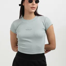 Calvin Klein Women Solid Slim Fit T-shirt-image-85
