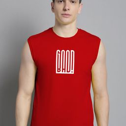 Friskers Typography Printed Sleeveless Bio Wash Pure Cotton Slim Fit T-shirt-image-49