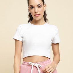 UnaOne Pure Cotton Slim Fit Crop T-shirt-image-14