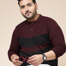 Rigo Men Plus Size Colourblocked Polo Collar Slim Fit Cotton T-shirt-picture-43