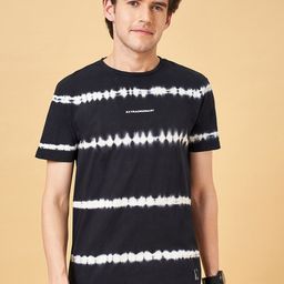 People Black Dyed Cotton Slim Fit T-shirt-image-48