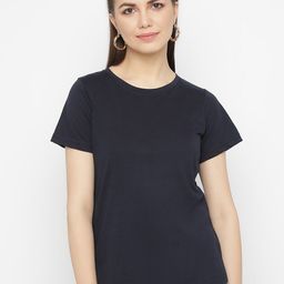 UnaOne Round Neck Slim Fit Pure Cotton T-shirt-image-88