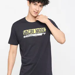 SPYKAR Typography Printed Cotton Slim Fit T-shirt-image-33