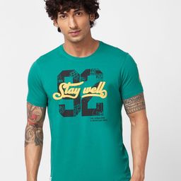 SPYKAR Varsity Printed Slim Fit Cotton Casual T-Shirt-image-62