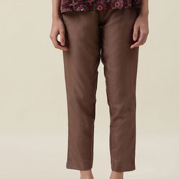 Fabindia Women Brown Slim Fit Trousers-picture-24