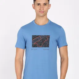 Lee Men Beige & light french beige Typography Printed Applique Slim Fit T-shirt-image-97