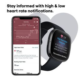 Fitbit Black Solid Sense Advanced Smartwatch With Bluetooth Calling Sense-Carbon/Graphite-42