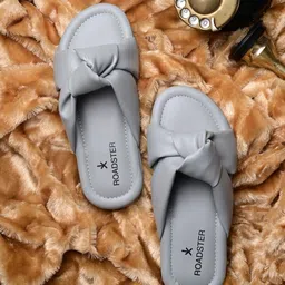 The Roadster Lifestyle Co. Grey Open Toe Flats-image-73