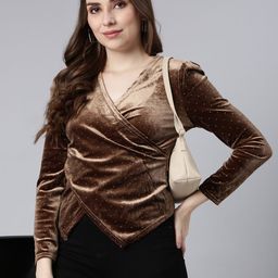 SHOWOFF Velvet Wrap Top-picture-23