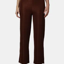 Popwings Women Relaxed Straight Leg Mid Rise Trousers-image-70