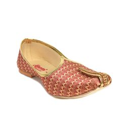 Ajanta Men Red & Gold-Toned Ethnic Comfort Sandals-picture-8