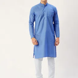 Jompers Men Blue Kurta with Pyjamas-image-37