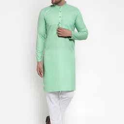 Jompers Men Green Kurta with Pyjamas-image-32