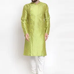 Jompers Mandarin Collar Embroidered Straight Kurta with Churidar-image-25