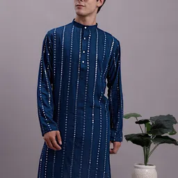 Jompers Embroidered Mirror Work Kurta With Pyjamas-27