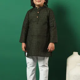 Readiprint Fashions Infant Boys Embroidered Chikankari Pure Cotton Kurta with Pyjamas-15