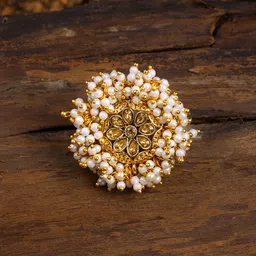 Zaveri Pearls Gold Tone Embellished With Pearls Adjustable Finger Ring-2