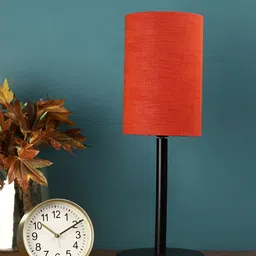 BTR CRAFTS Red & Black Cylindrical Shape Metal Table Lamp with Adjustable Cord-30