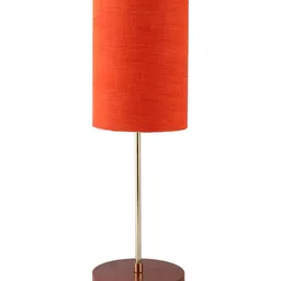 BTR CRAFTS Red & Brown Cylindrical Shaped Metal Table Lamp with Adjustable Cord-picture-24