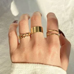 Jewels Galaxy Set Of 3 Gold-Plated Finger Rings-image-86