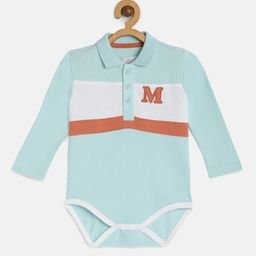 METRO KIDS COMPANY Boys Blue & White Organic Cotton Striped Sustainable Bodysuit-image-94
