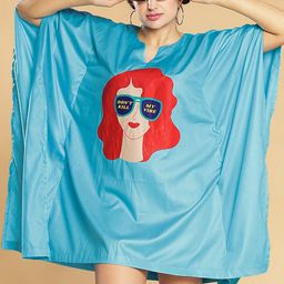 LetsDressUp Notch Neck Graphic Printed Kimono Sleeves Kaftan Dress-image-90