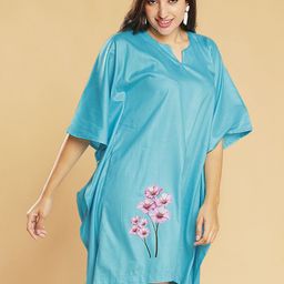 LetsDressUp Floral Printed V-Neck Kimono Sleeves Kaftan Dress-image-18