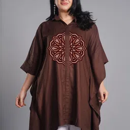 LetsDressUp Mandala Printed Shirt Collar Kaftan Kurti-image-97