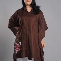 LetsDressUp Printed Shirt Collar Kaftan Kurti-27