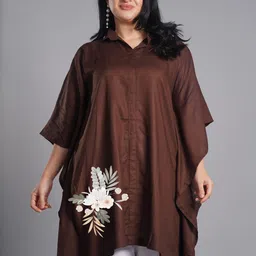 LetsDressUp Printed Shirt Collar Kaftan Kurti-image-74