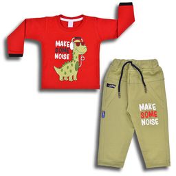 Wish Karo Infant Boys Printed Long Sleeves T-shirt with Trouser Clothing Set-35