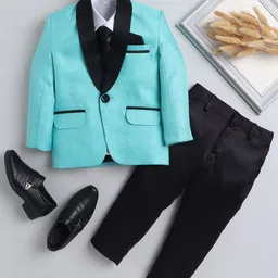 Jeetethnics Boys 4-Piece Silk Cotton Tuxedo Party Suit-picture-55