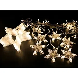 SPARK WORLD Yellow Star Shaped Bulb String Lights-52
