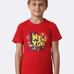 Van Heusen Boys Typography Printed Pure Cotton T-shirt-image-64