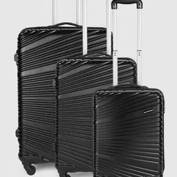 Metronaut Set of 3 Textured Hard-Sided 8 Wheels 360-Degree Rotation Trolley Bag-9