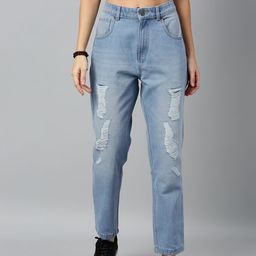Roadster Women Blue Boyfriend Fit Mid-Rise Clean Look Stretchable Jeans-image-57