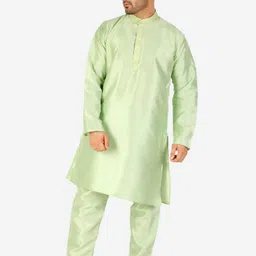 Pro-Ethic STYLE DEVELOPER Men Embroidered Pure Silk Kurta with Pyjamas-image-16