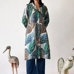 Ganga Leaf Printed Linen Co-ord Set-image-58