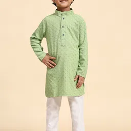 Pro-Ethic STYLE DEVELOPER Boys Ethnic Motifs Embroidered Straight Kurta With Pyjamas-picture-23