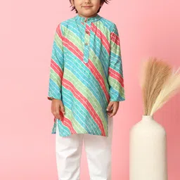 Readiprint Fashions Boys Striped Regular Pure Silk Kurta With Pyjamas-image-7