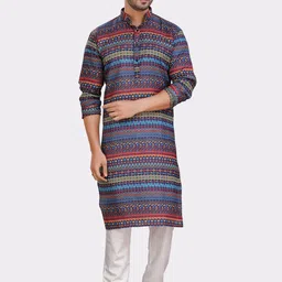 SHIWAM ETHNIX Indeevar Ethnic Motifs Printed Regular Kurta With Pyjamas-picture-11