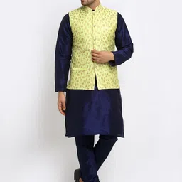 KRAFT INDIA Men Kurta and Churidar with Embroidered Nehru jacket-image-73