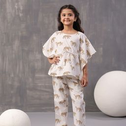 SANSKRUTIHOMES Girls Animal Printed Regular Pure Cotton Night Suits-image-99