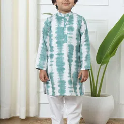 Readiprint Fashions Boys Tie & Dyed Sequinned Pure Cotton Kurta with Pyjamas-image-17