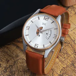 Killer Men Brass Skeleton Dial & Leather Straps Analogue Watch KLMO103D-18