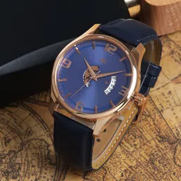 Killer Men Brass Embellished Dial & Leather Straps Analogue Watch KLMO103A-40