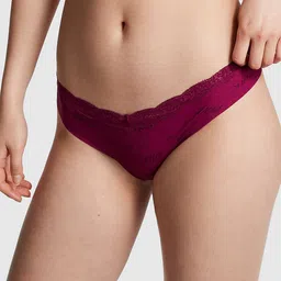 Victoria's Secret PINK No-Show Typography Printed 4-Way Stretch Low Rise Thong Briefs-picture-26