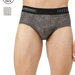 FREECULTR Men Grey & White Printed  Pack Of 2 Basic Briefs-14