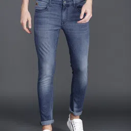 WROGN Men Blue Slim Fit Mid-Rise Low Distress Stretchable Jeans-image-23